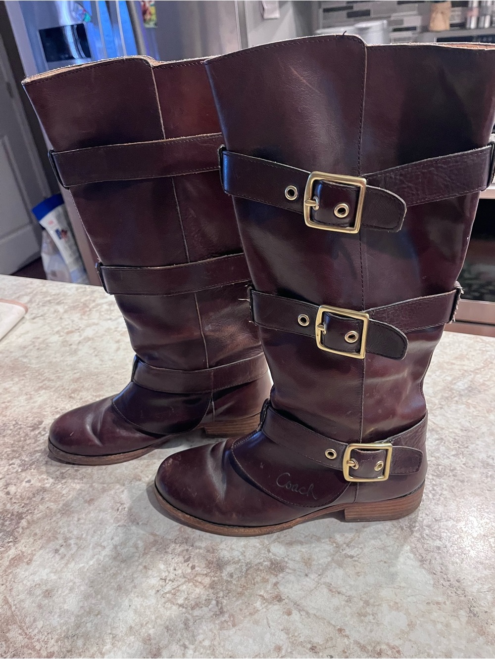 Coach Jordan leather brown riding boots Sz 8.5